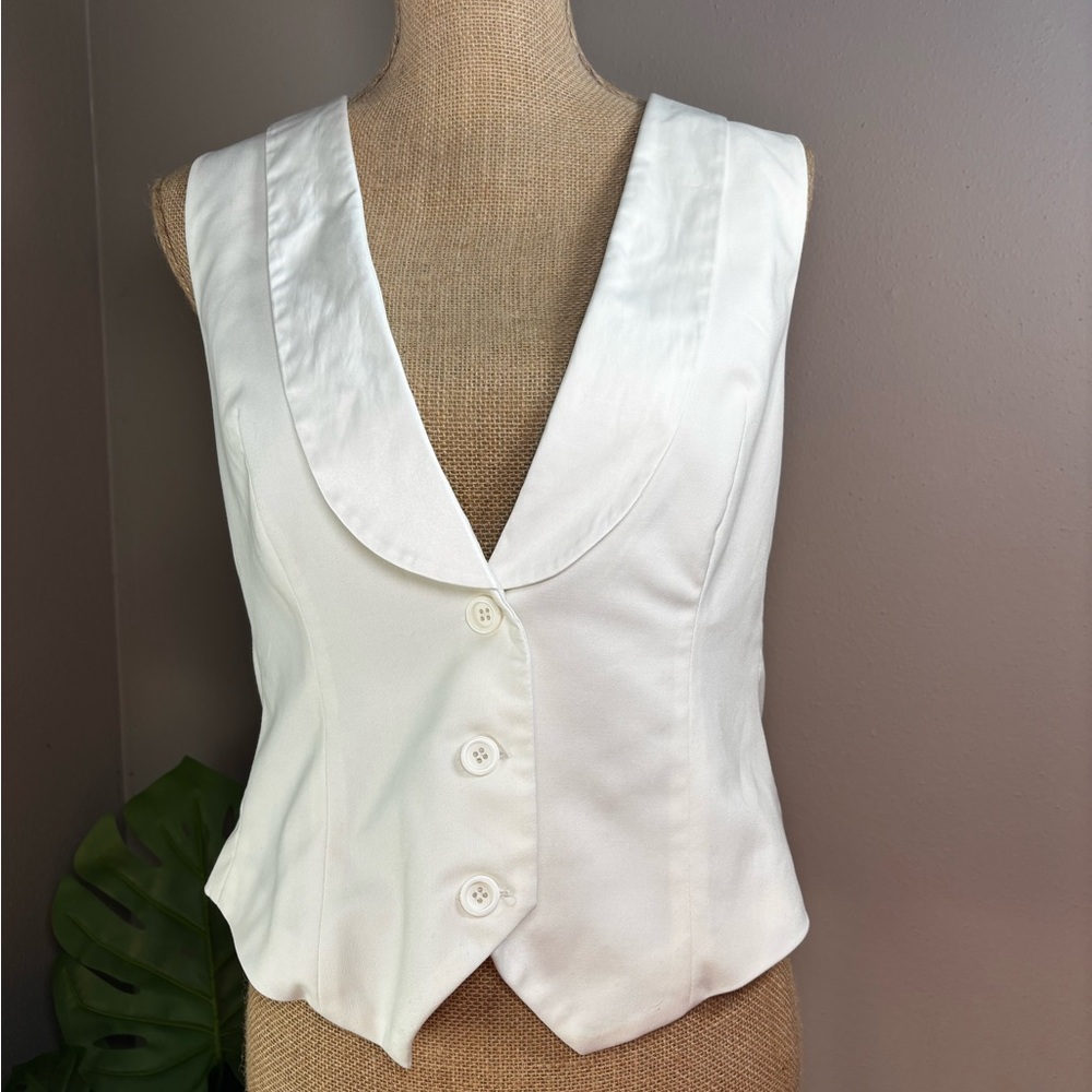 Vintage by Jack BB Dakota Elegant Satin Adjustable Vest with Buttons Size Large